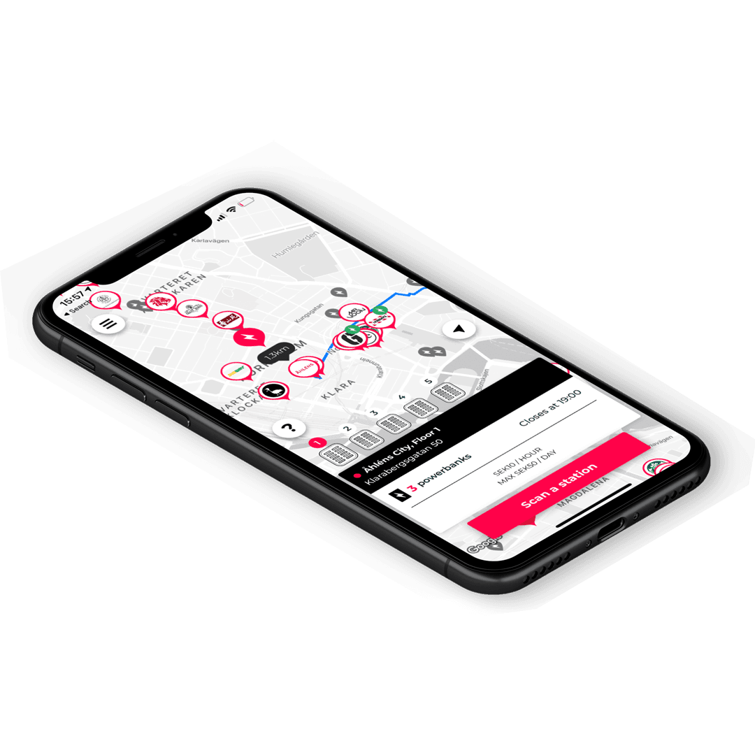 Ein Telefon mit geöffneter Brick-App